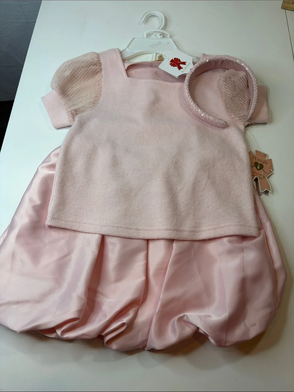 BTween Girls 3-Piece Blush Pink Bubble Skirt Set with Headband Size 8 NWT - Picture 10 of 11